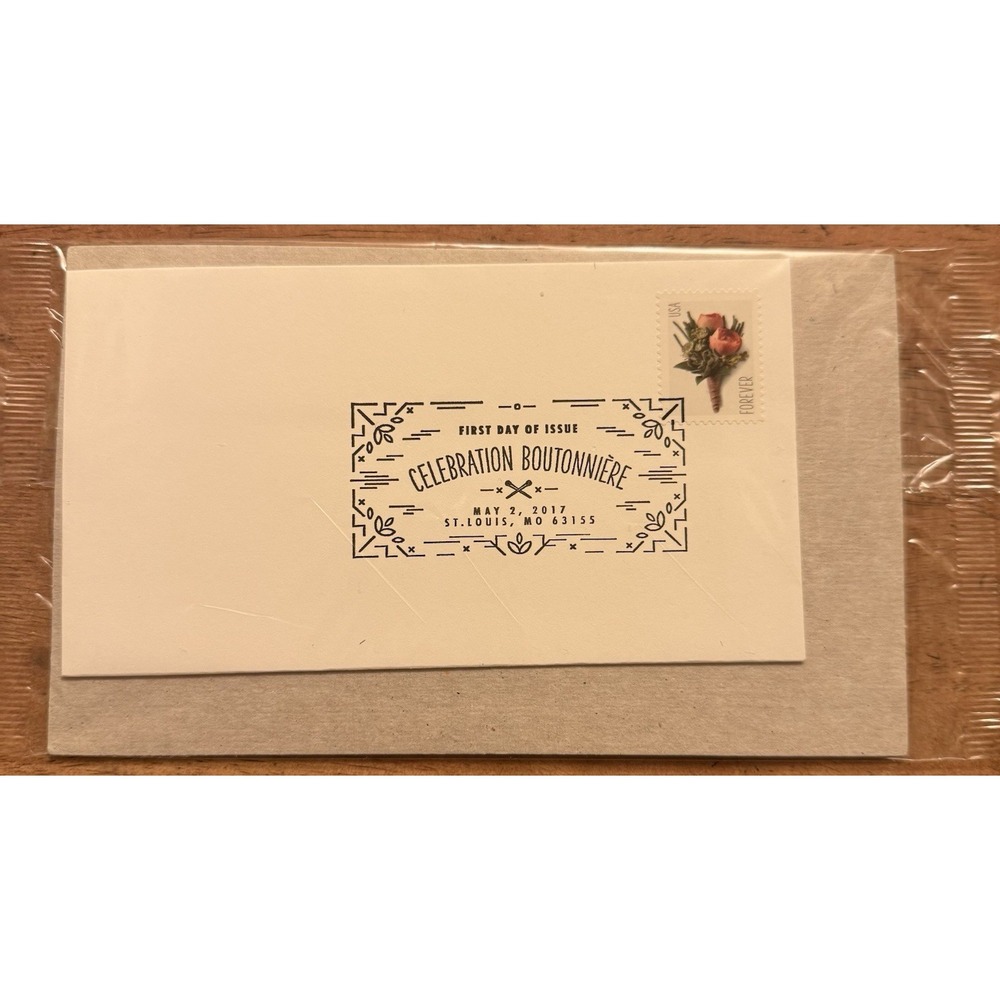 USPS First Day Of Issue Stamp 'Celebration Boutonnière'‎ 2017 B&W  Sealed New